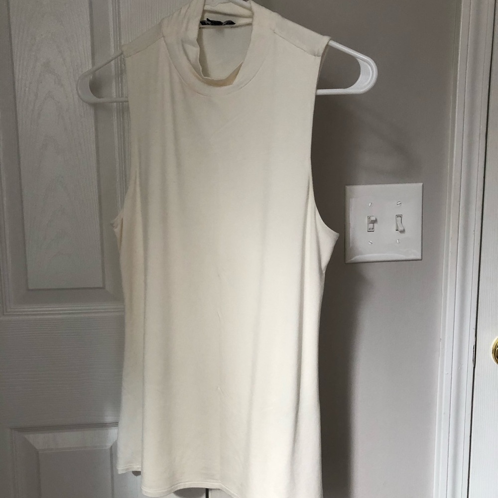 White turtle neck tank